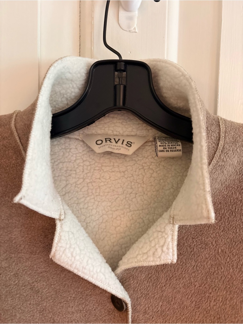 Vintage 90s Orvis Sherpa Teddy Fleece Jacket Women’s Size Medium Cottagecore - Picture 3 of 6